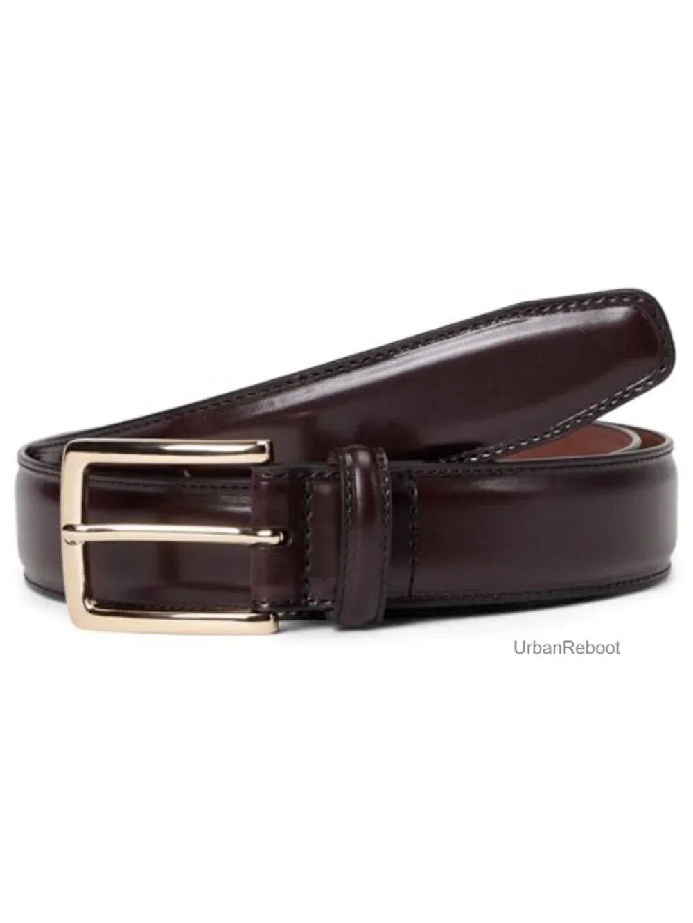 Genuine Leather Belt with Brass Buckle